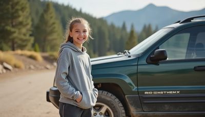 First Drive: Emma Took the WJ to the Trailhead Parking Lot