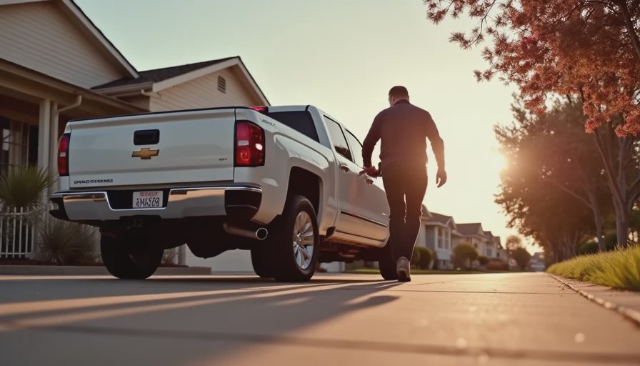 Visual context for white pick up truck