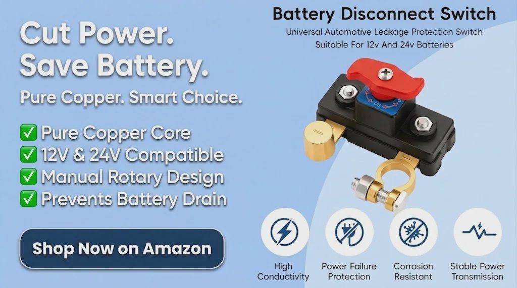 12V‑24V battery disconnect switch, pure copper core anti‑leakage automotive accessory banner